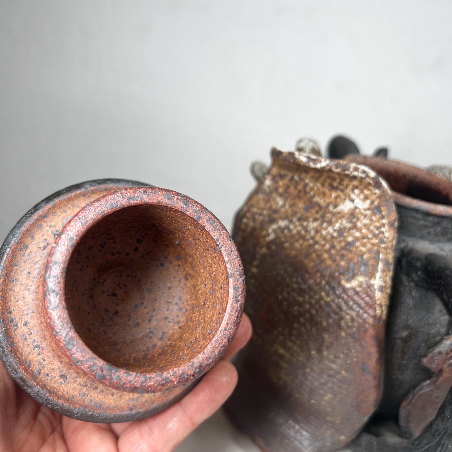 Magnificent Sculptural Tea Pot Vintage Art Pottery For Sale 6
