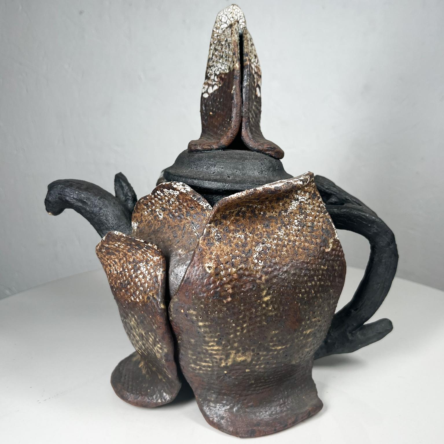 Magnificent Sculptural Tea Pot Vintage Art Pottery For Sale 1