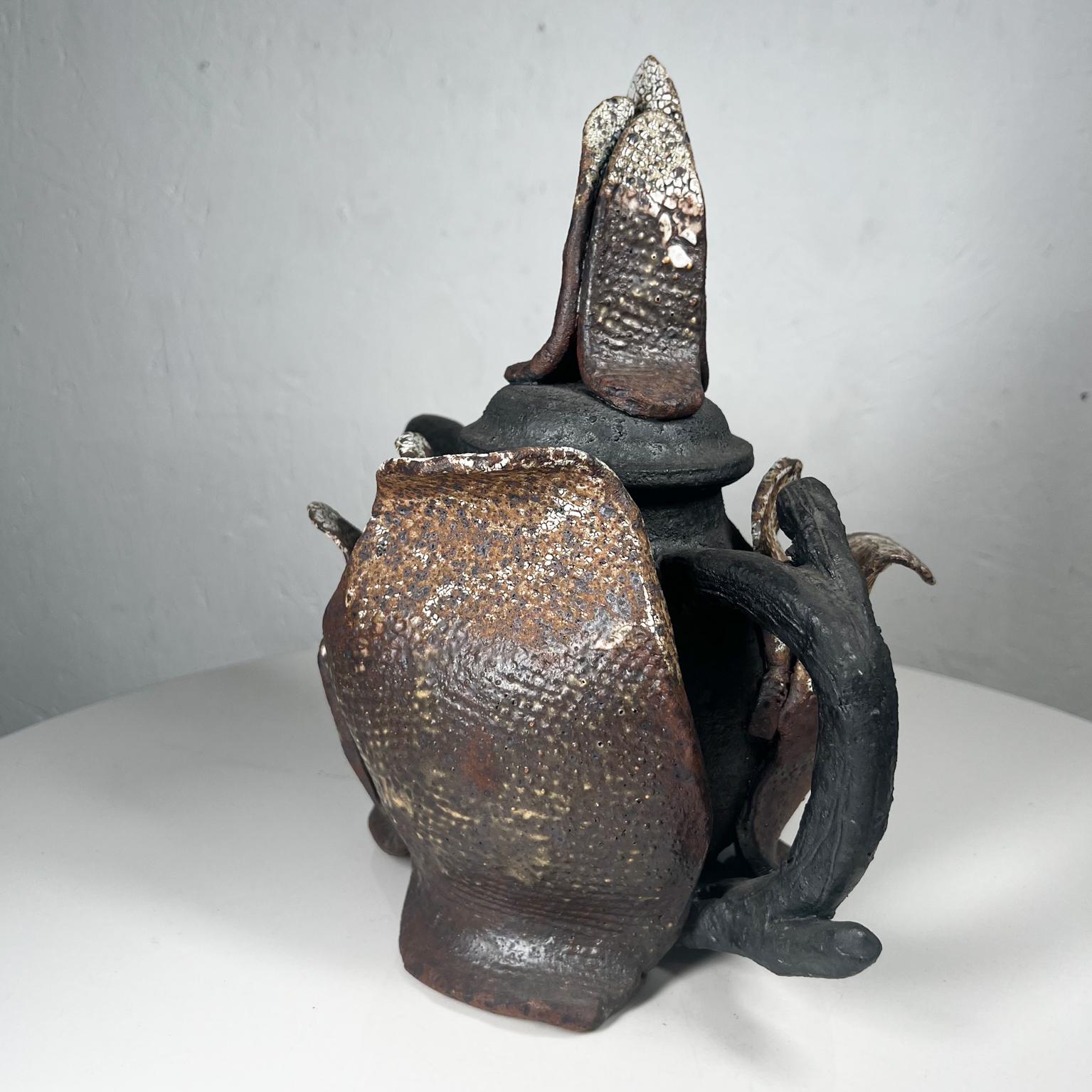 Magnificent Sculptural Tea Pot Vintage Art Pottery For Sale 2
