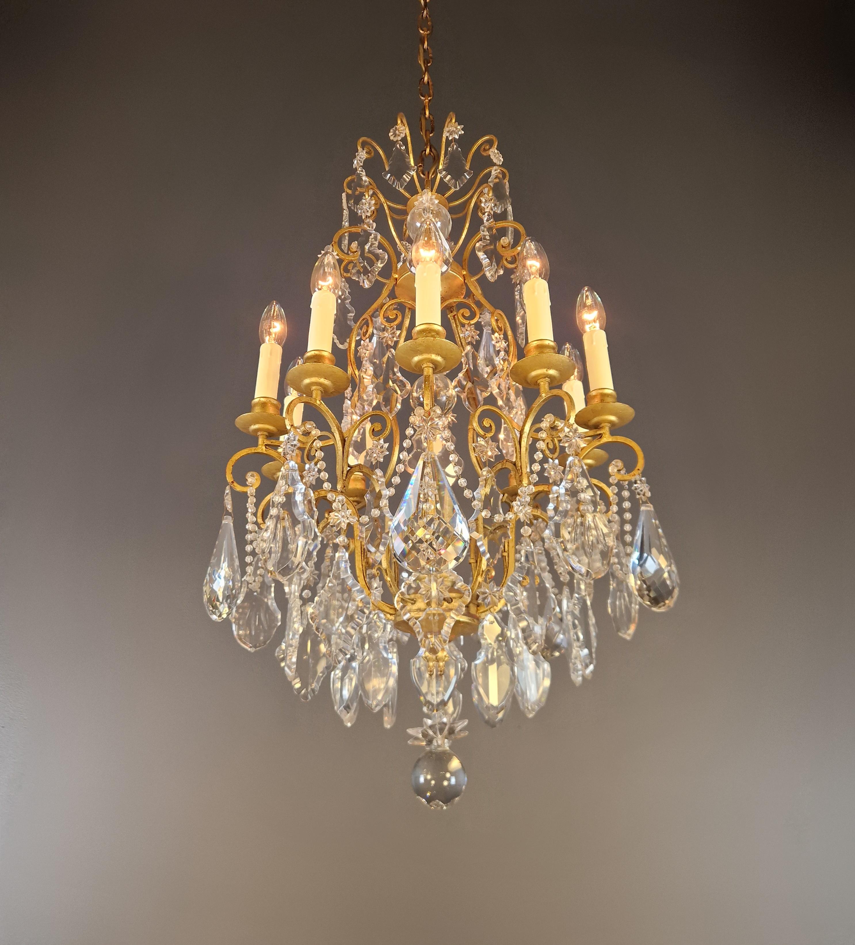 Magnífica Araña Segundo Imperio Cristal Oro Antiguo Napoleón III en Bueno estado para la venta en Berlin, DE