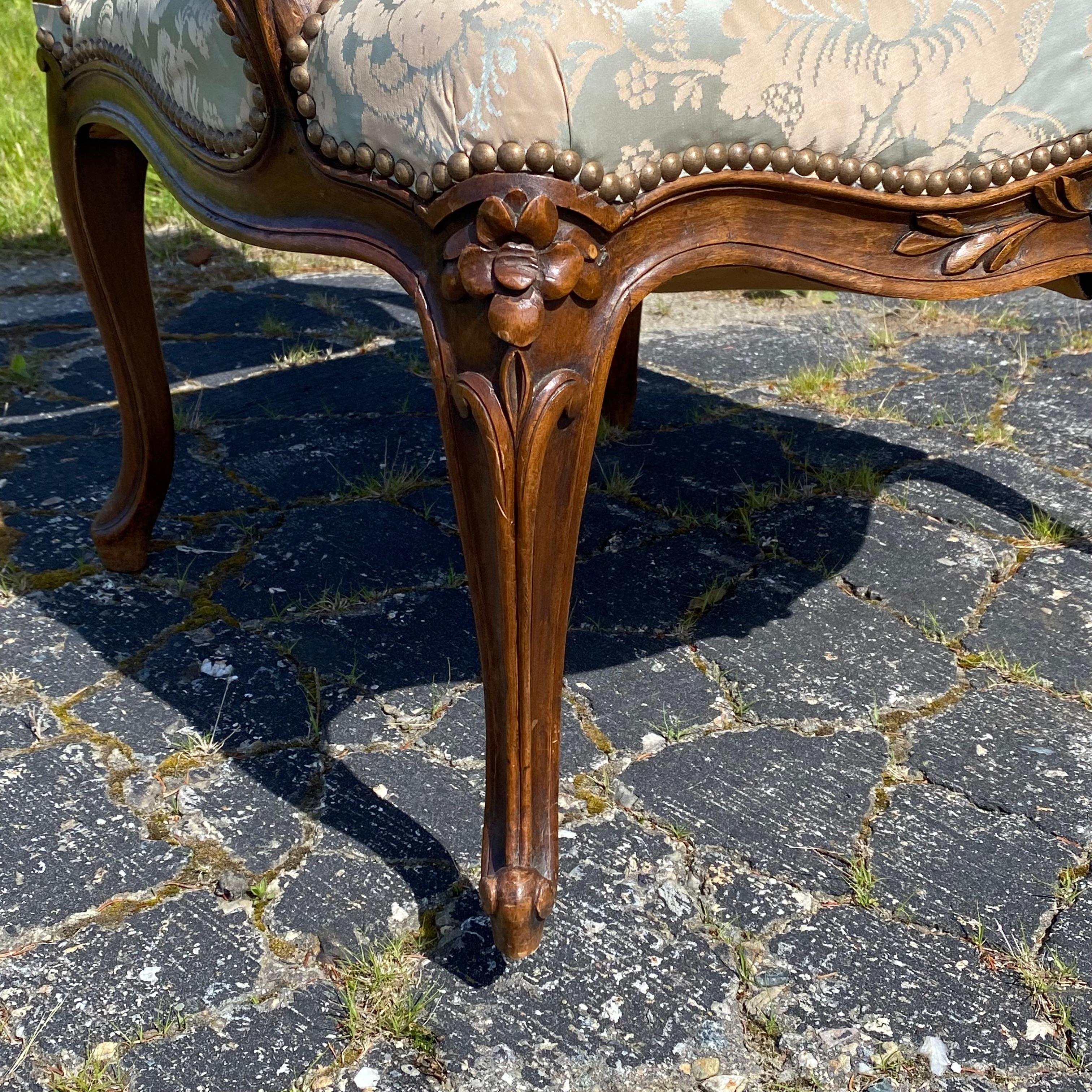 Magnificent Set Four 19th Century Highly Carved Armchairs from South of France For Sale 4