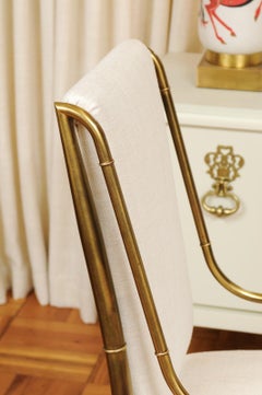 Magnificent Set of 12 Dining Brass Chairs by Weiman/Warren Lloyd for Mastercraft