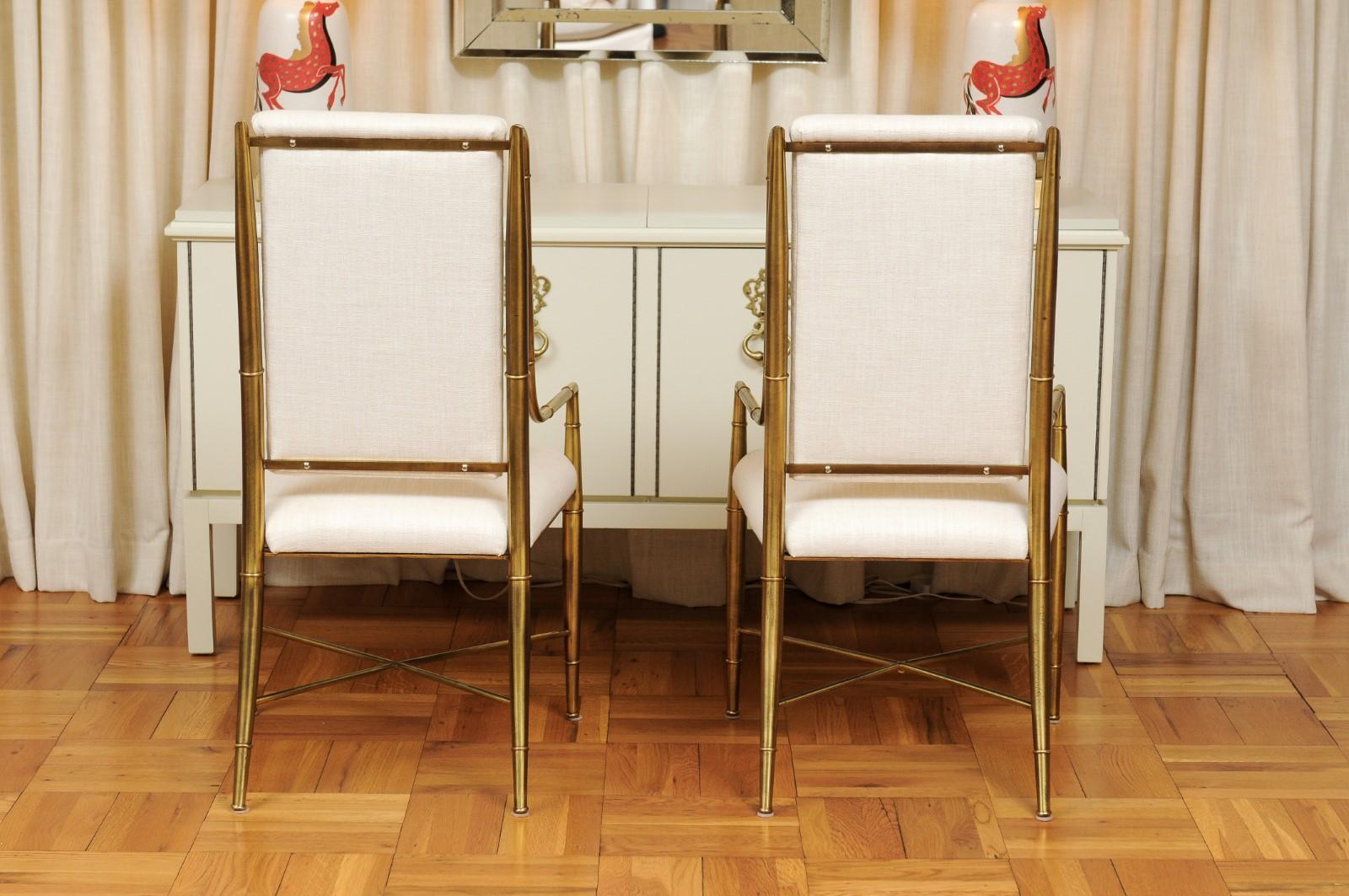 Late 20th Century Magnificent Set of 12 Dining Brass Chairs by Weiman/Warren Lloyd for Mastercraft For Sale