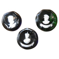 Magnificent Set of  3 Colorful Heavy French Beveled Baccarat Paperweights