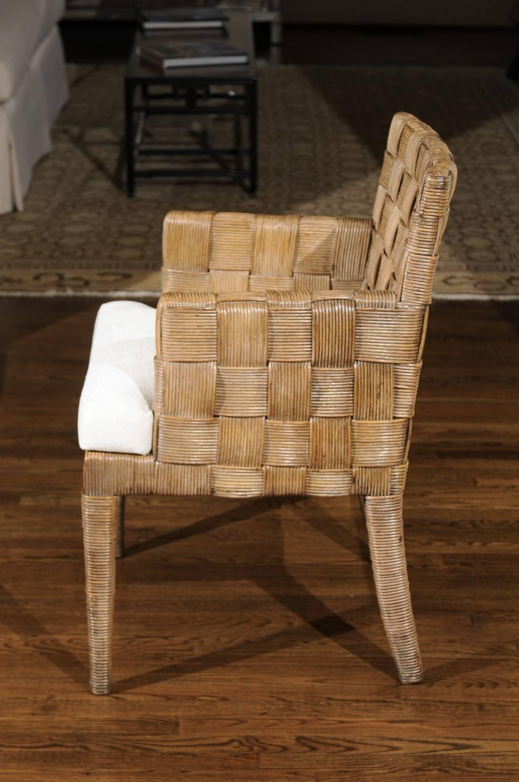 Hardwood Magnificent Set of Eight Block Island Dining Chairs by John Hutton for Donghia