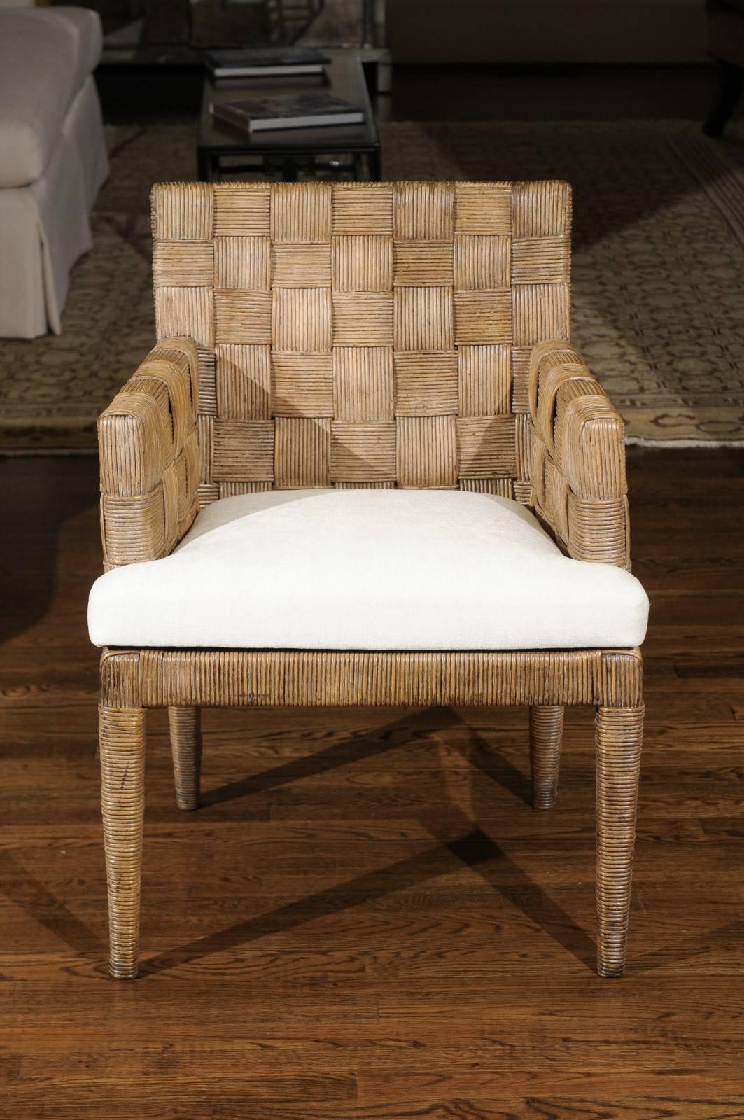 Magnificent Set of Eight Block Island Dining Chairs by John Hutton for Donghia 1