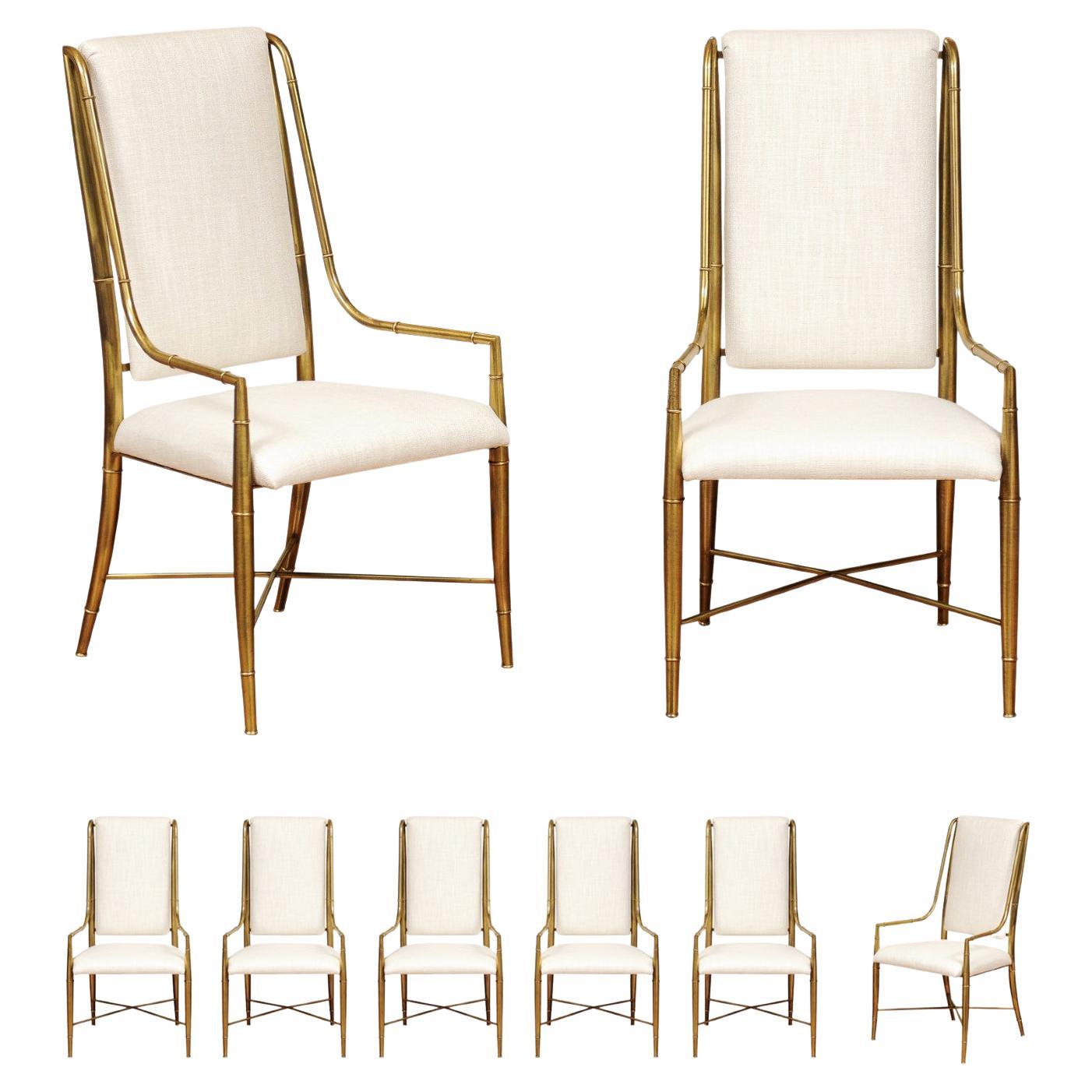Magnifique ensemble de huit chaises de salle à manger par Weiman/Warren Lloyd pour Mastercraft en vente