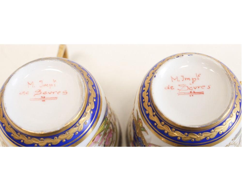 Magnificent Sevres Porcelain Tete-a-tete Tea Service Set, 19th Century For Sale 8