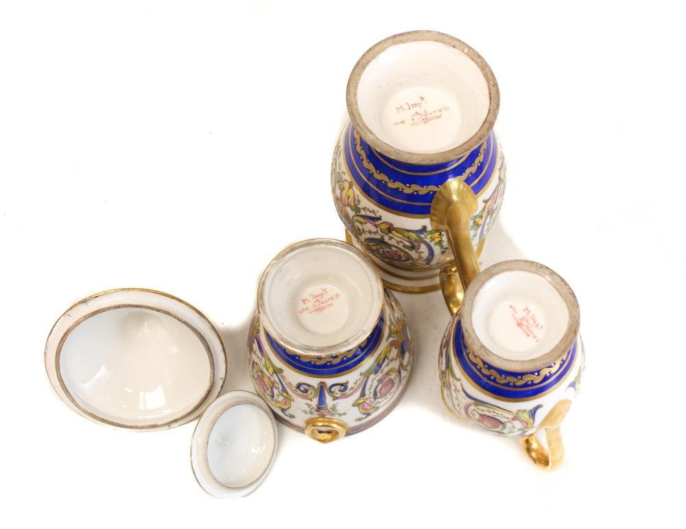 Magnificent Sevres Porcelain Tete-a-tete Tea Service Set, 19th Century For Sale 3