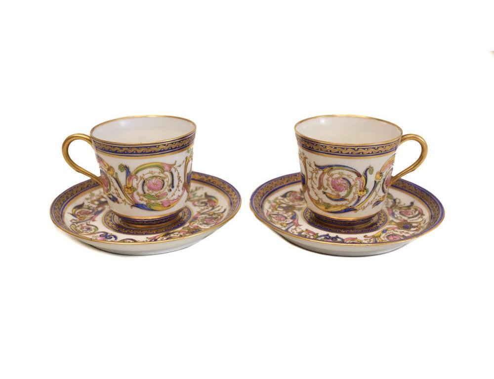 Magnificent Sevres Porcelain Tete-a-tete Tea Service Set, 19th Century For Sale 4
