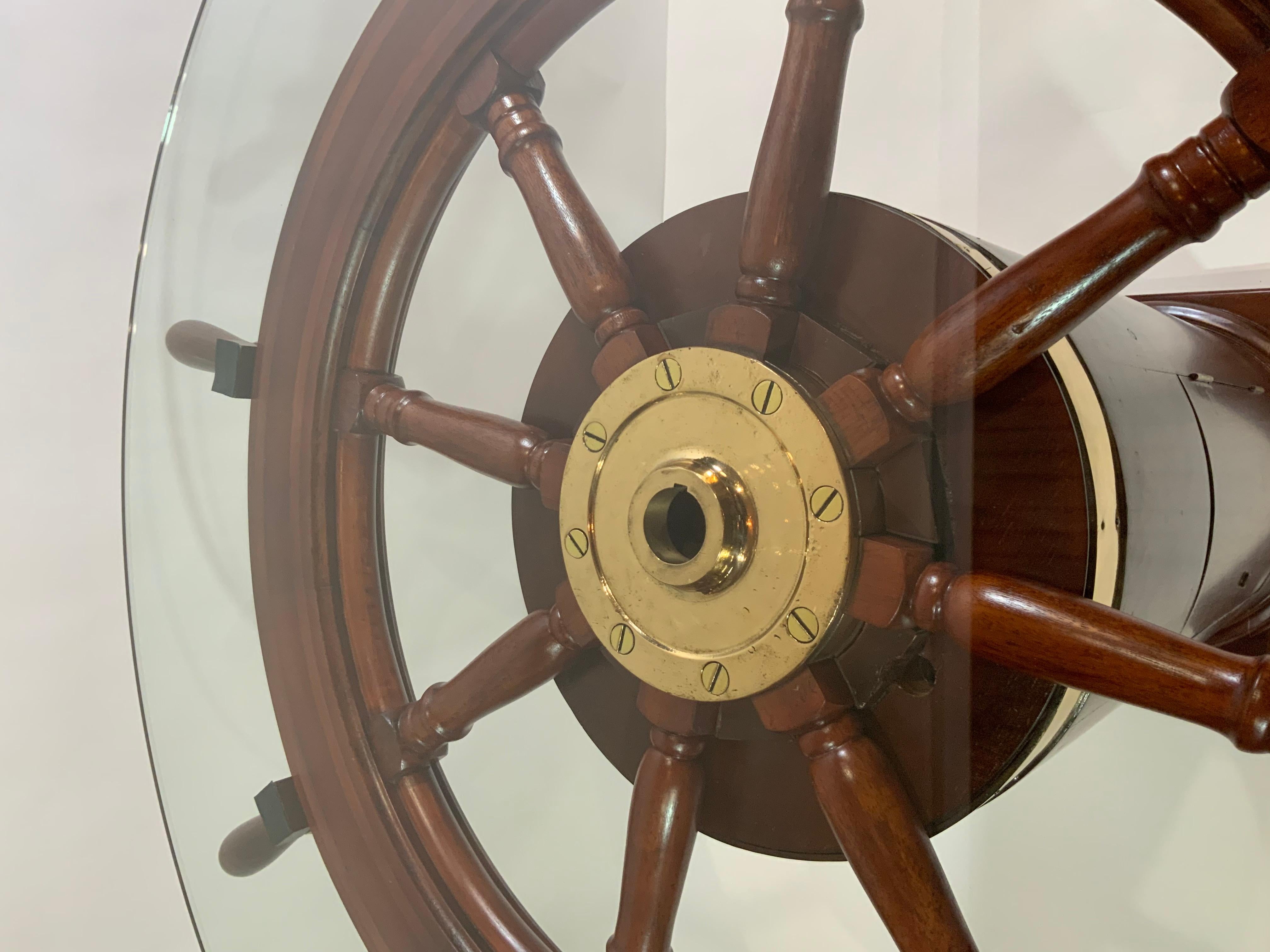 European Magnificent Ships Wheel Bistro Table For Sale