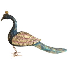 Magnificent Show Stealer Large Peacock Sculpture