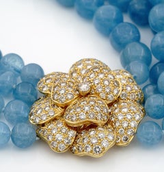 Giovane Aquamarine 8.20 Carat Diamond High End Necklace