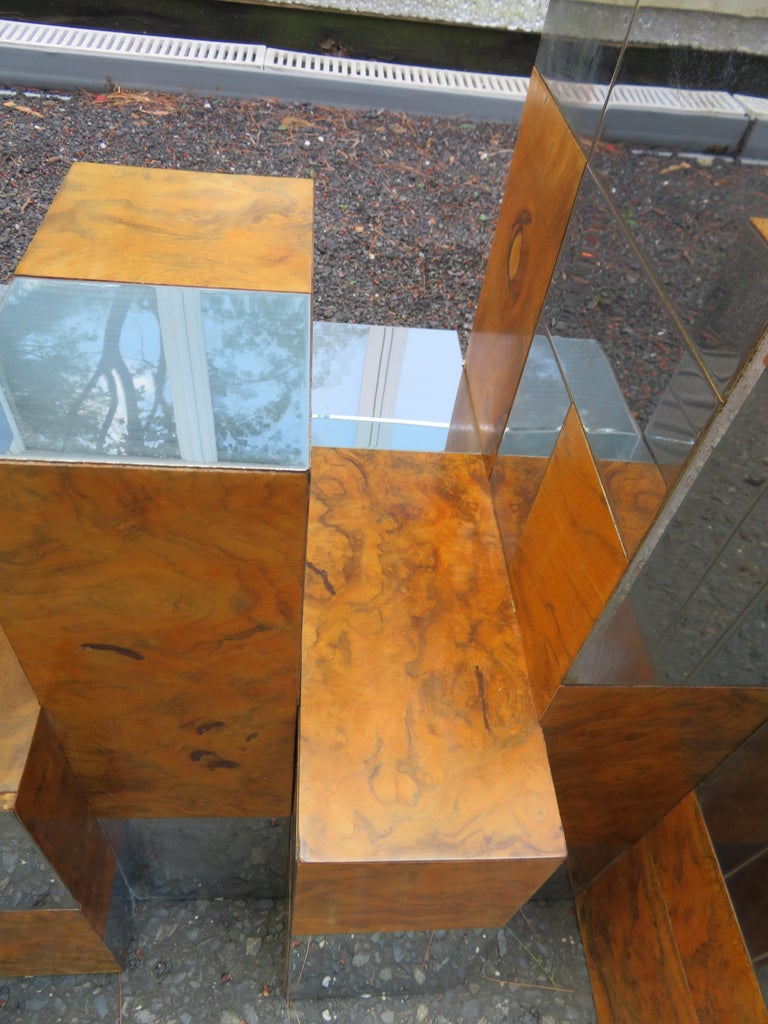 Magnificent Signed Paul Evans Burl Chrome Cityscape Dining Table Mid-Century For Sale 1