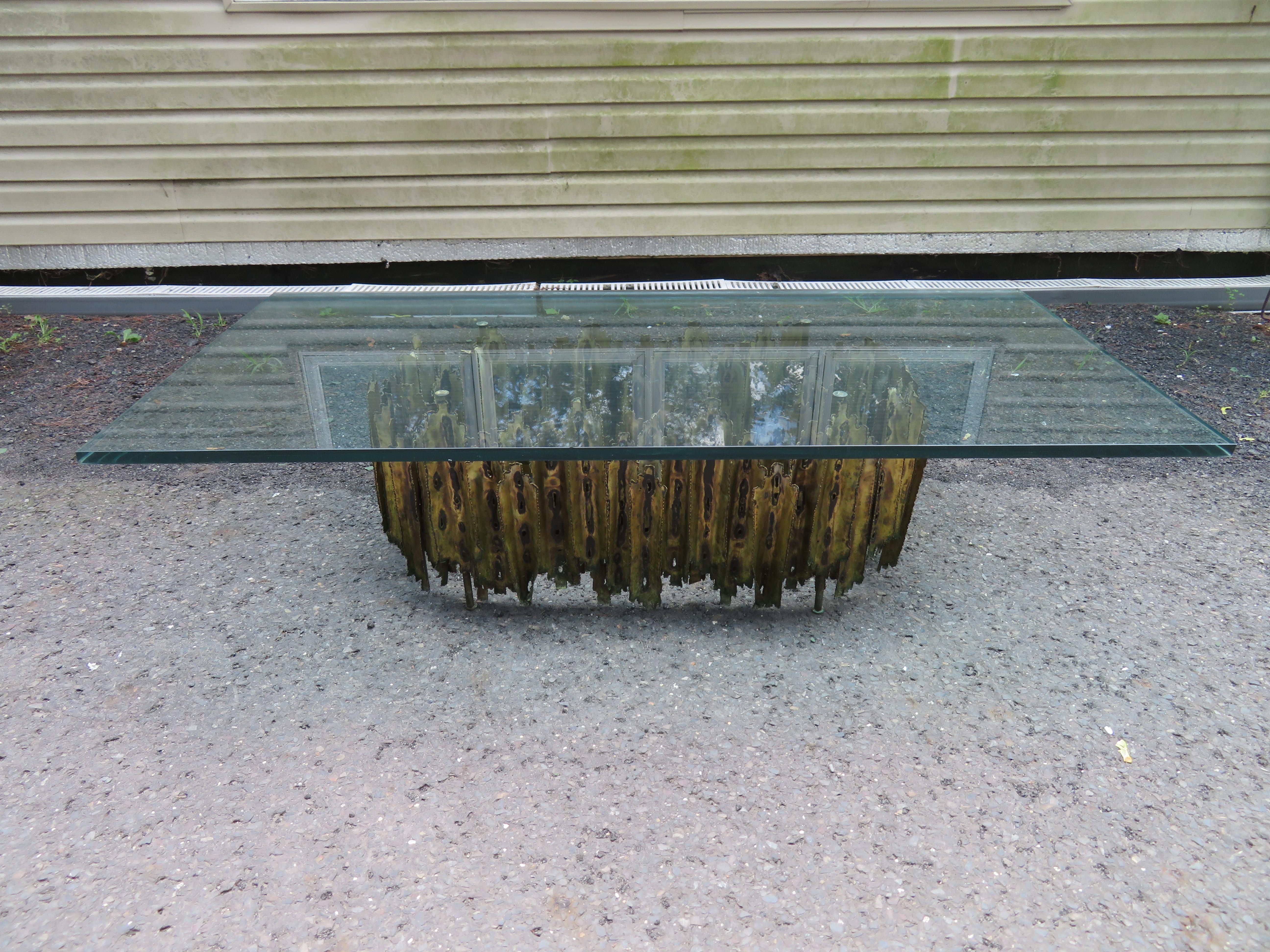 Magnificent Silas Seandel Style Torch Cut Coffee Table Mid-Century Modern 7