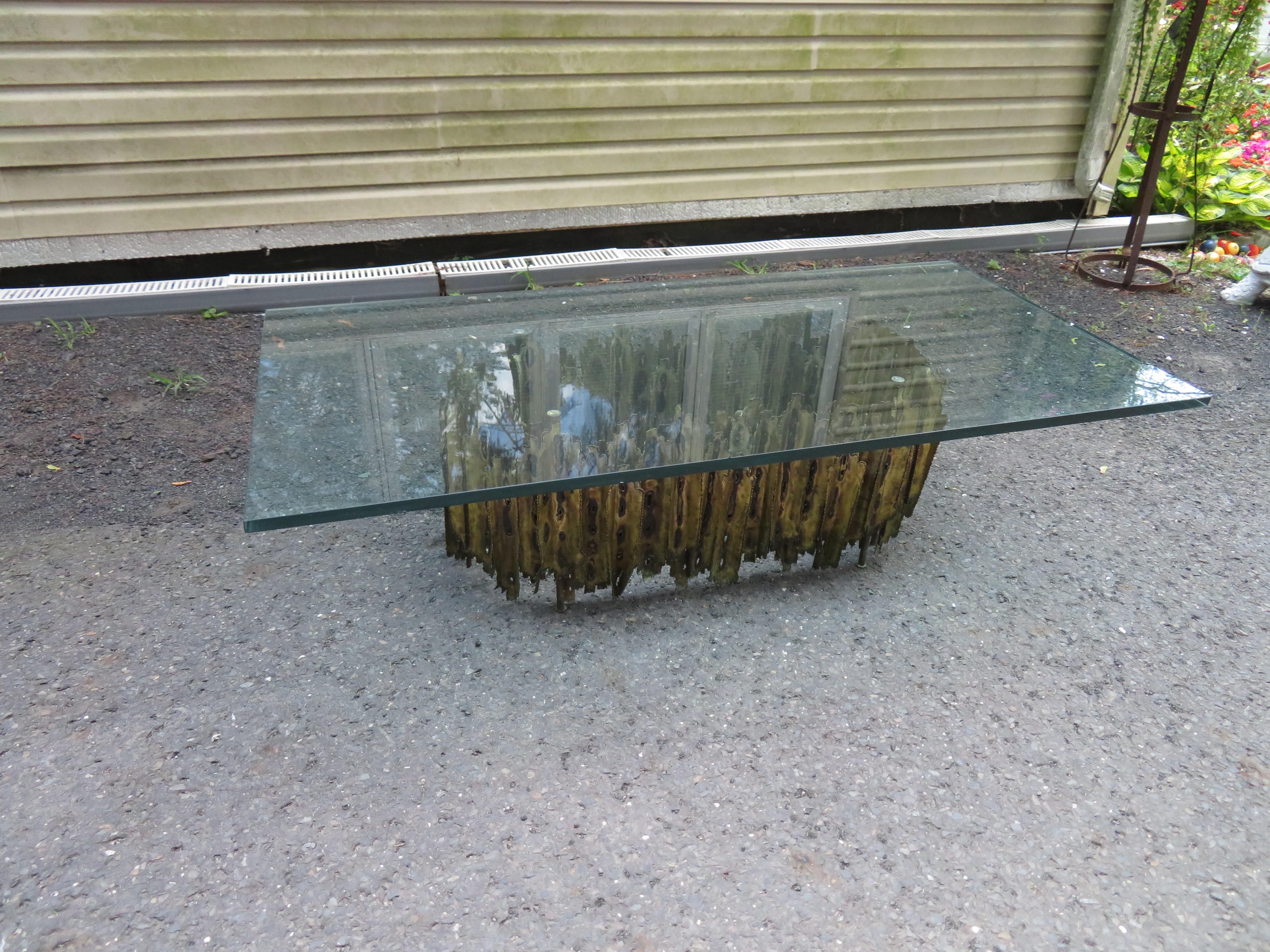 Magnificent Silas Seandel Style Torch Cut Coffee Table Mid-Century Modern 2