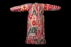 Magnifico Chapan di seta Ikat, Uzbekistan, Xix secolo