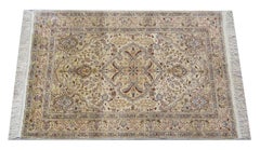 Herekeh Silk Rug, Turkish Rug Oriental Kayseri, Handmade Carpet Area Rug