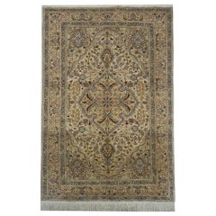 Herekeh Silk Rug, Turkish Rug Oriental Kayseri, Handmade Carpet Area Rug