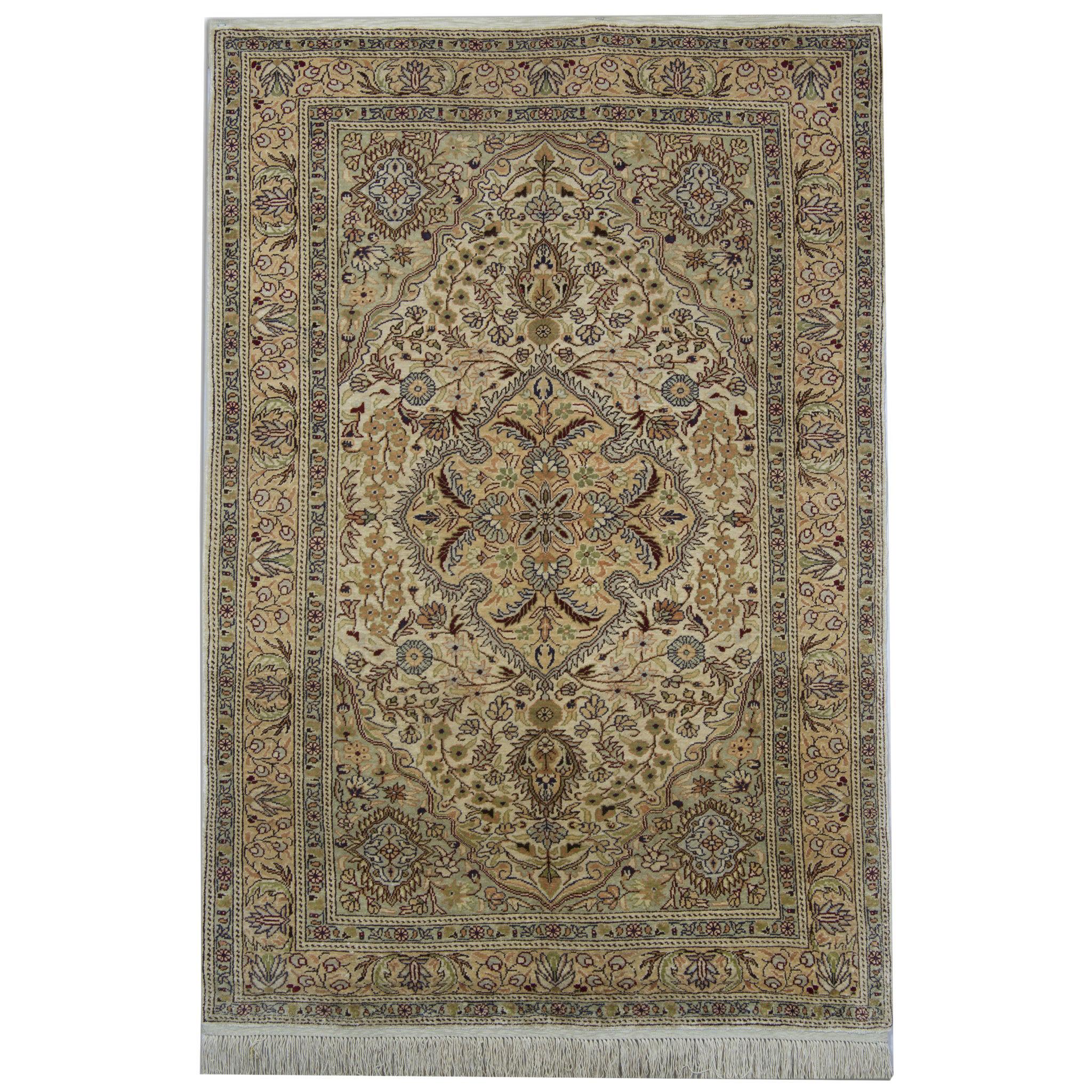 Teppich aus Seide, türkischer Teppich Oriental Kayseri, handgefertigter Teppich