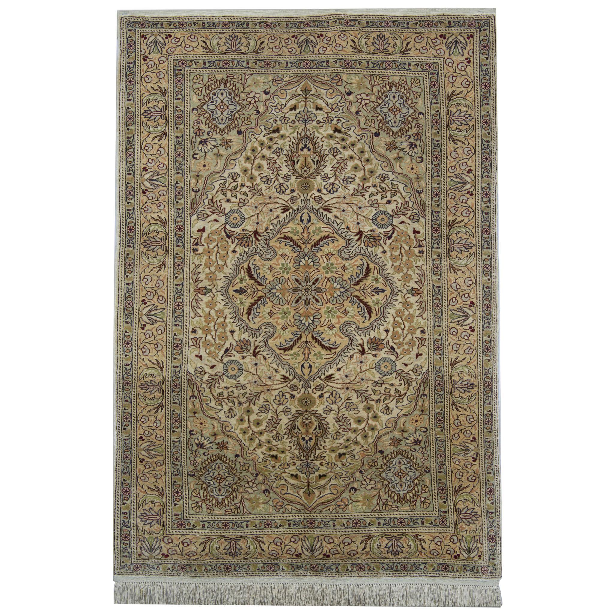 Herekeh Silk Rug, Turkish Rug Oriental Kayseri, Hand Made Carpet Area Rug