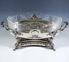 Magnificent Silver Jardiniere With Glass Insert, Wilkens & Sons, Germany 1904