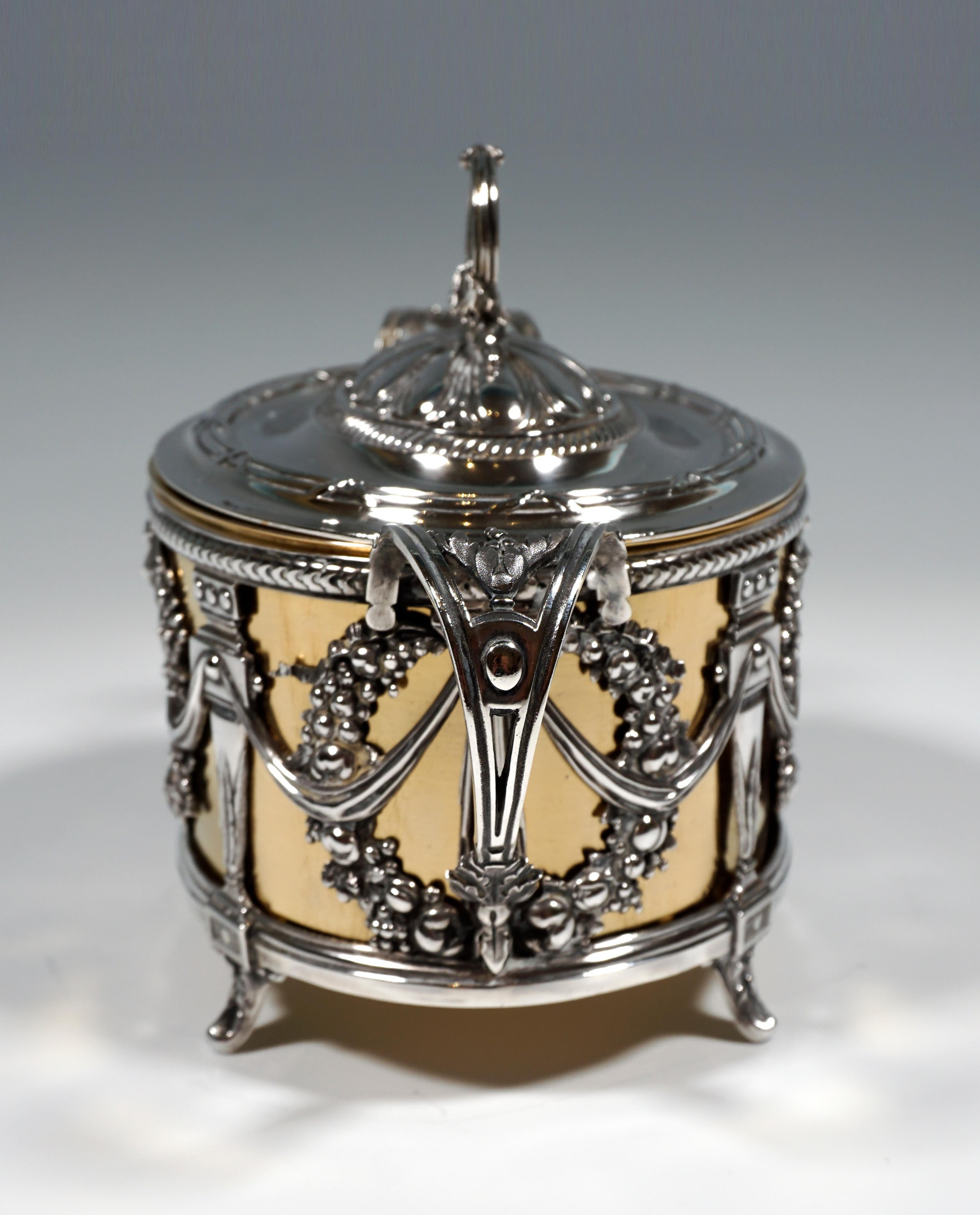 Art Nouveau Magnificent Silver Sugar Bowl with Gilding, Adolphe Boulenger Paris, around 1890
