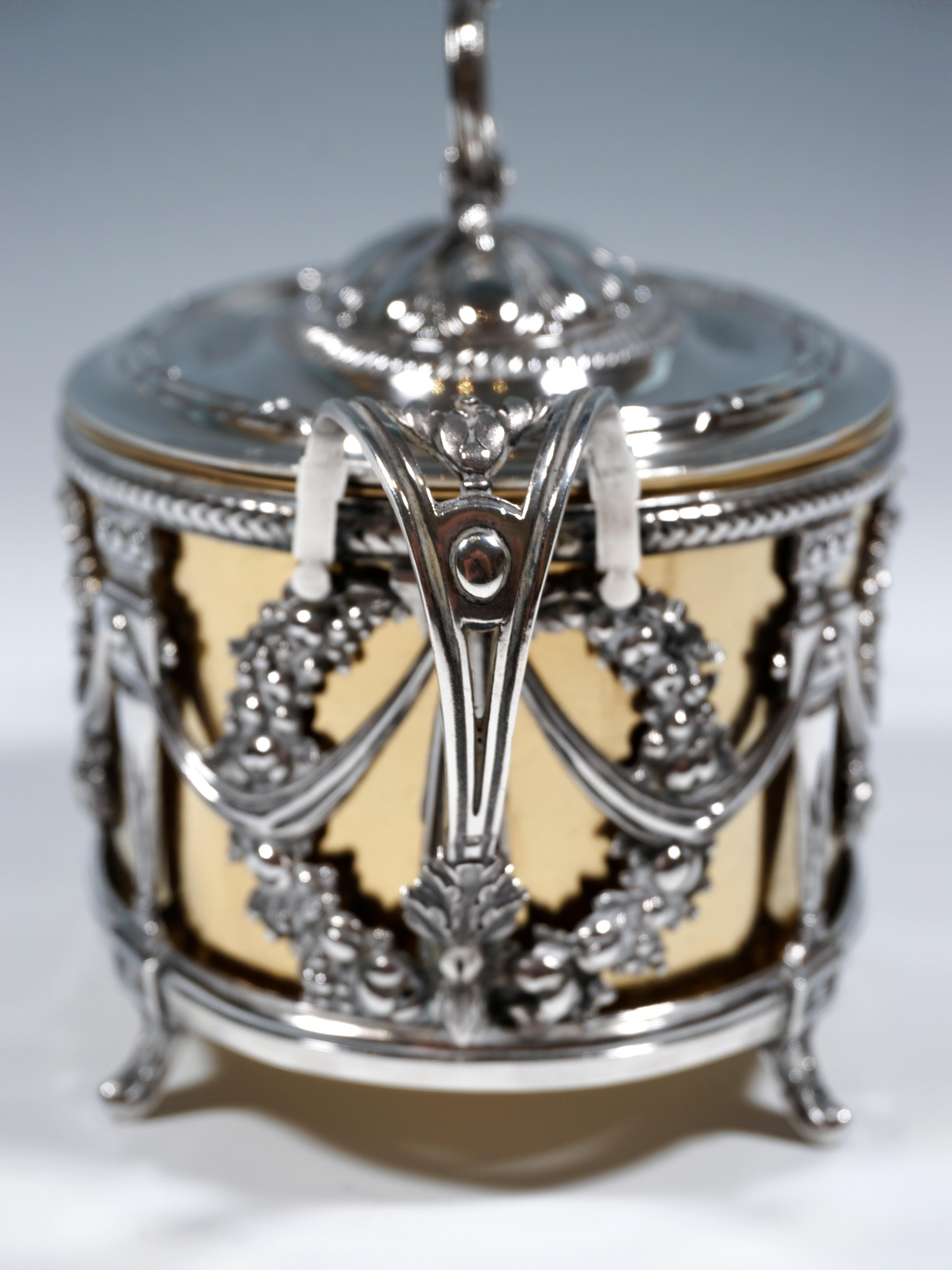 Hand-Crafted Magnificent Silver Sugar Bowl with Gilding, Adolphe Boulenger Paris, around 1890