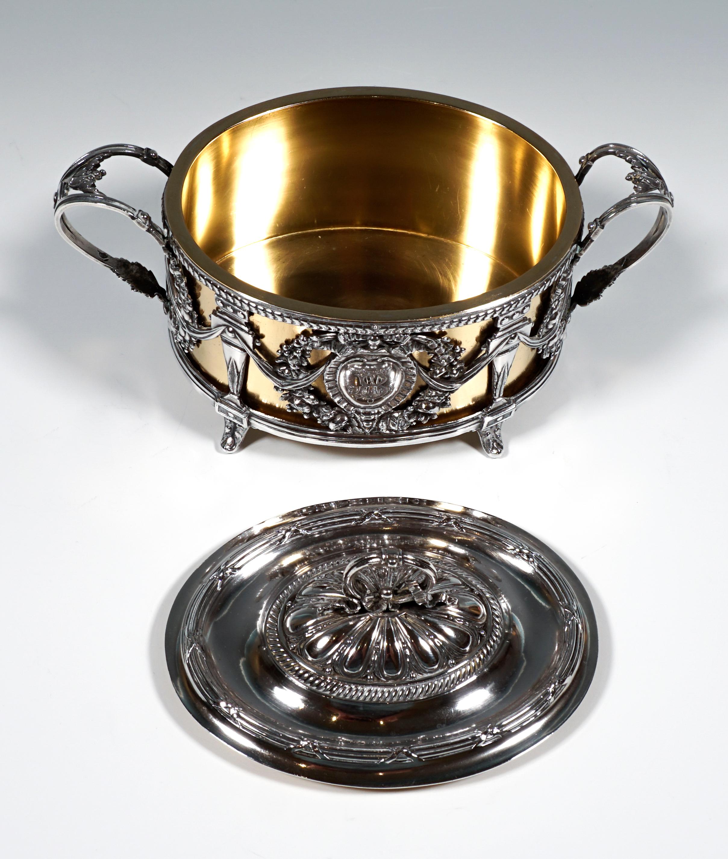 Magnificent Silver Sugar Bowl with Gilding, Adolphe Boulenger Paris, around 1890 In Good Condition In Vienna, AT