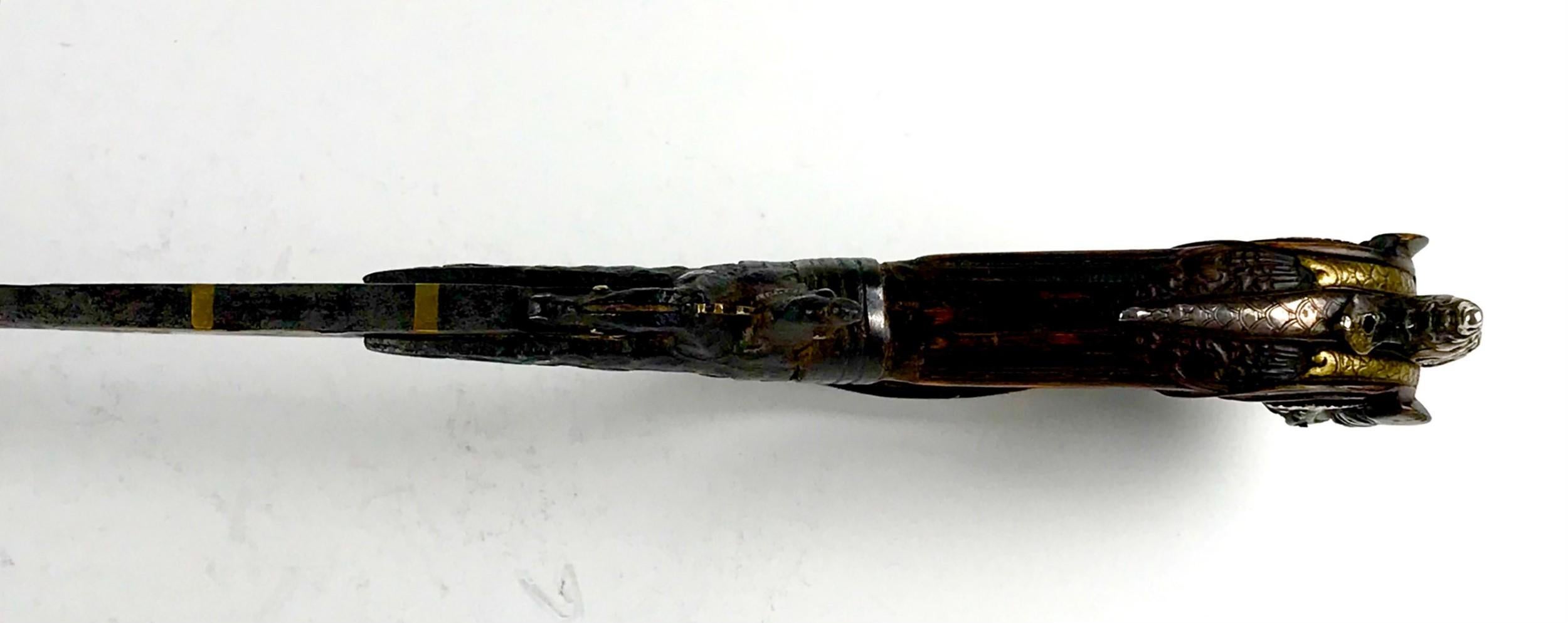 XVIIIe siècle et antérieur Magnifique épée de cérémonie de Ceylan Rhino du Kastane Sinhalese portugais 17e siècle en vente