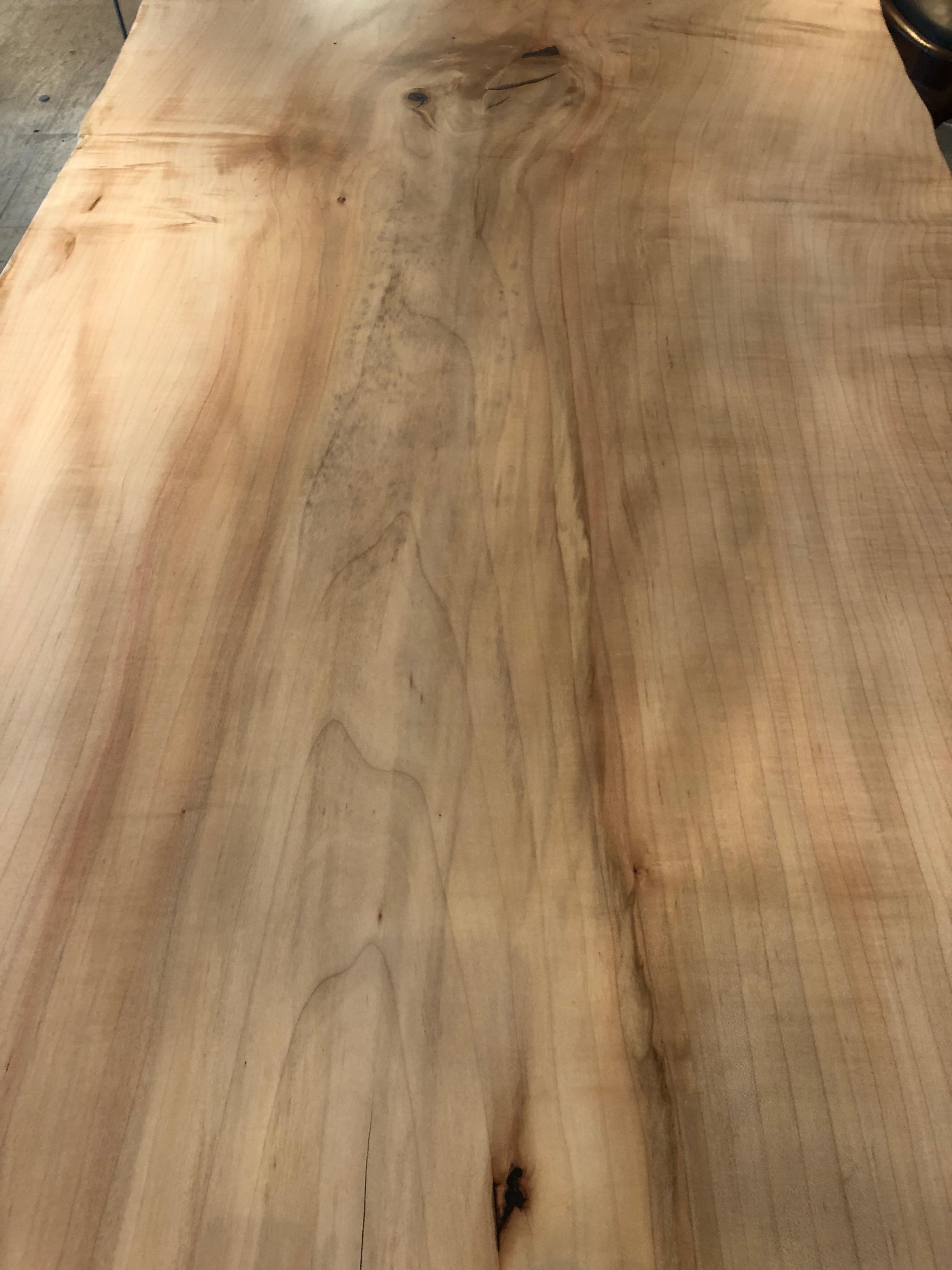 American Magnificent Slab Live Edge Maple Dining Table