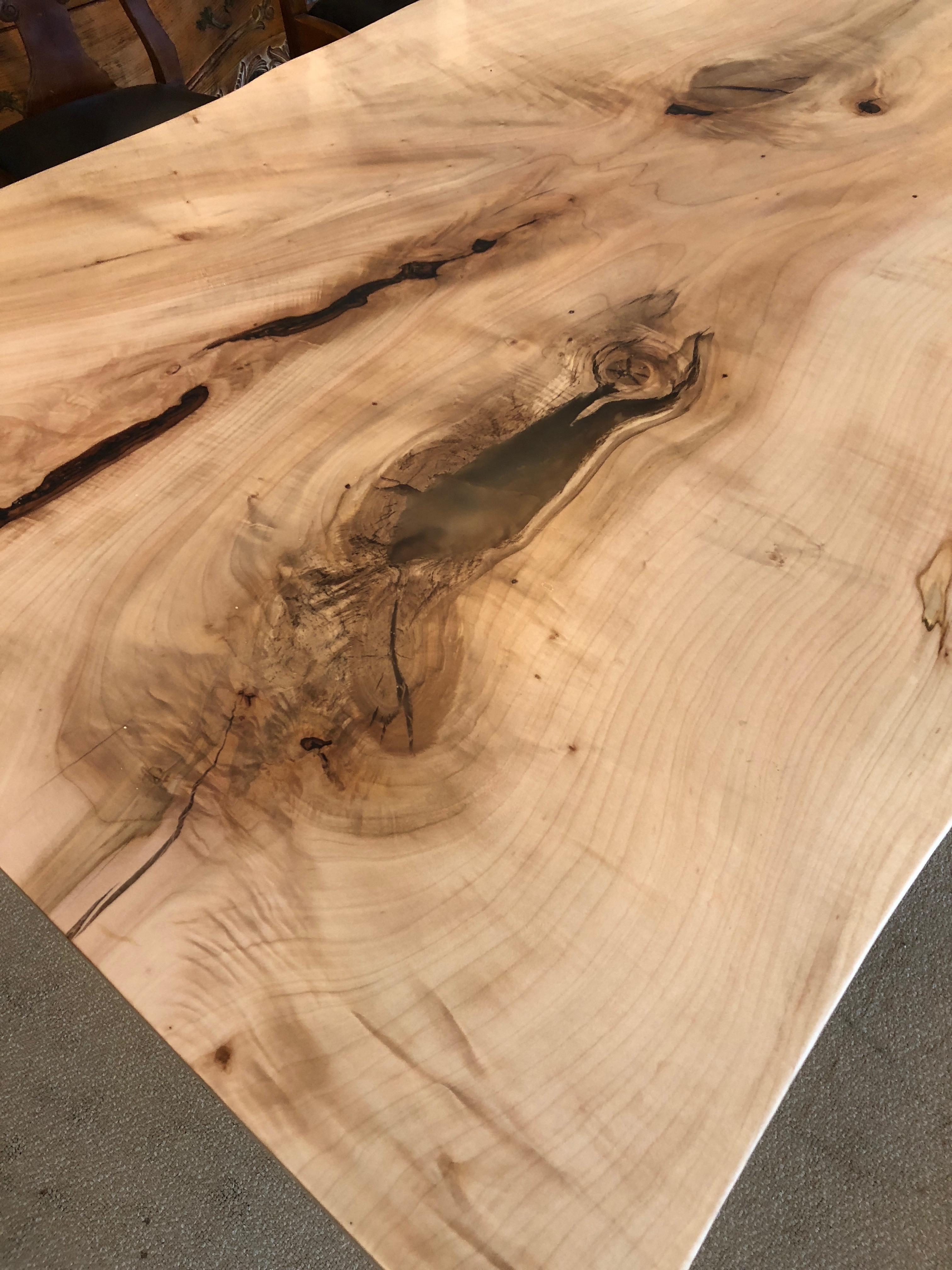 Magnificent Slab Live Edge Maple Dining Table 1