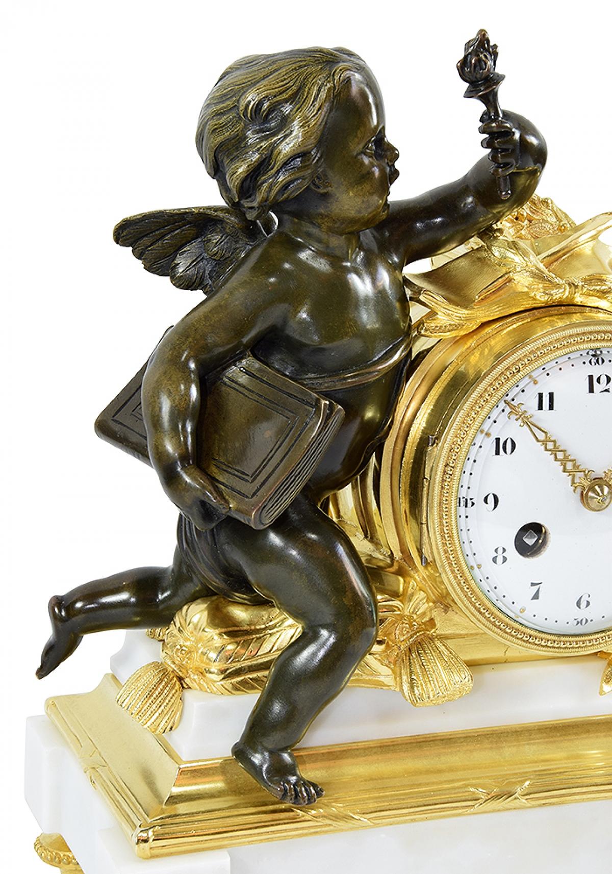 19th Century Magnificent Small Clock in the Louis XVI Style