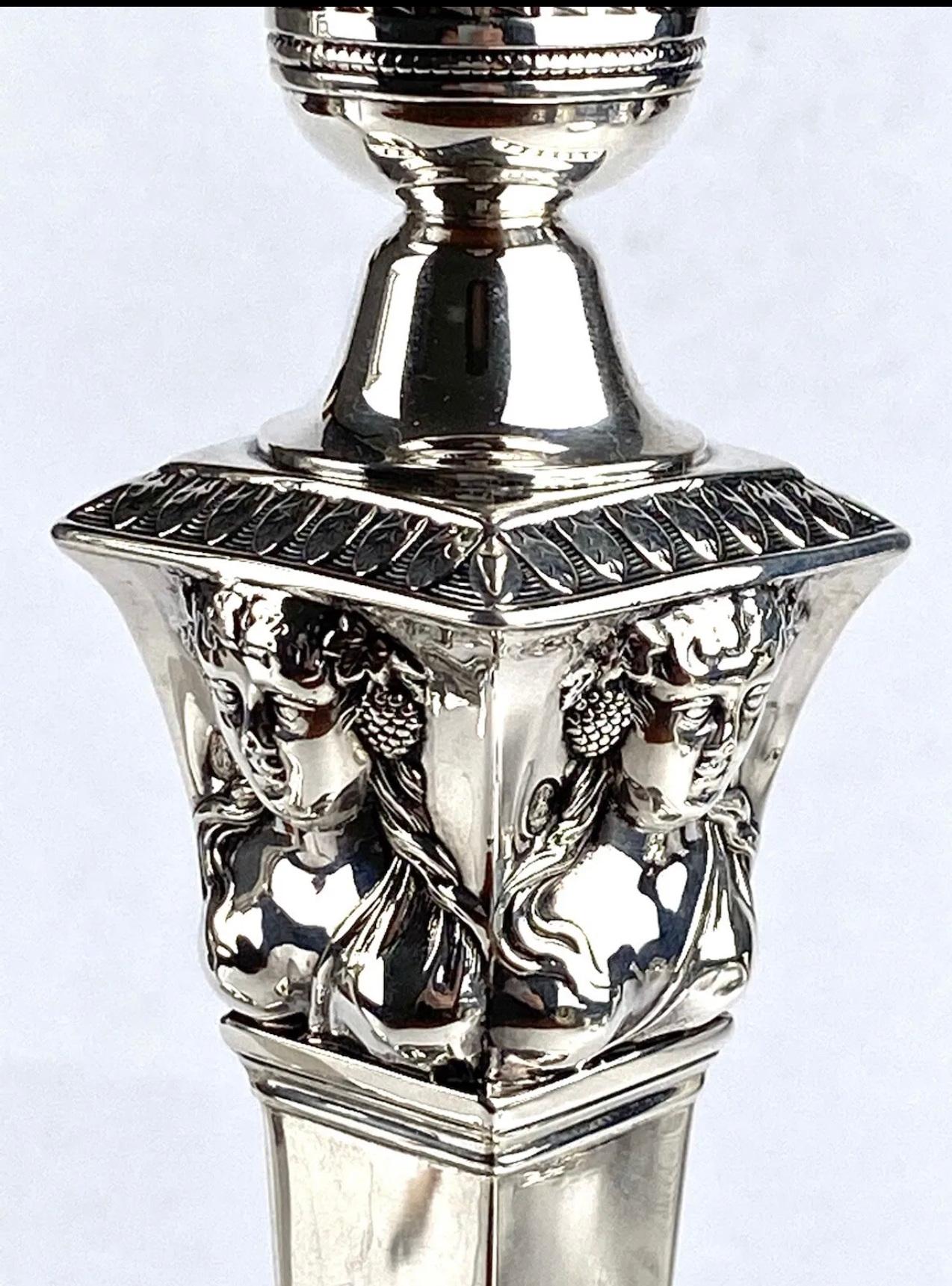 solid silver candlesticks