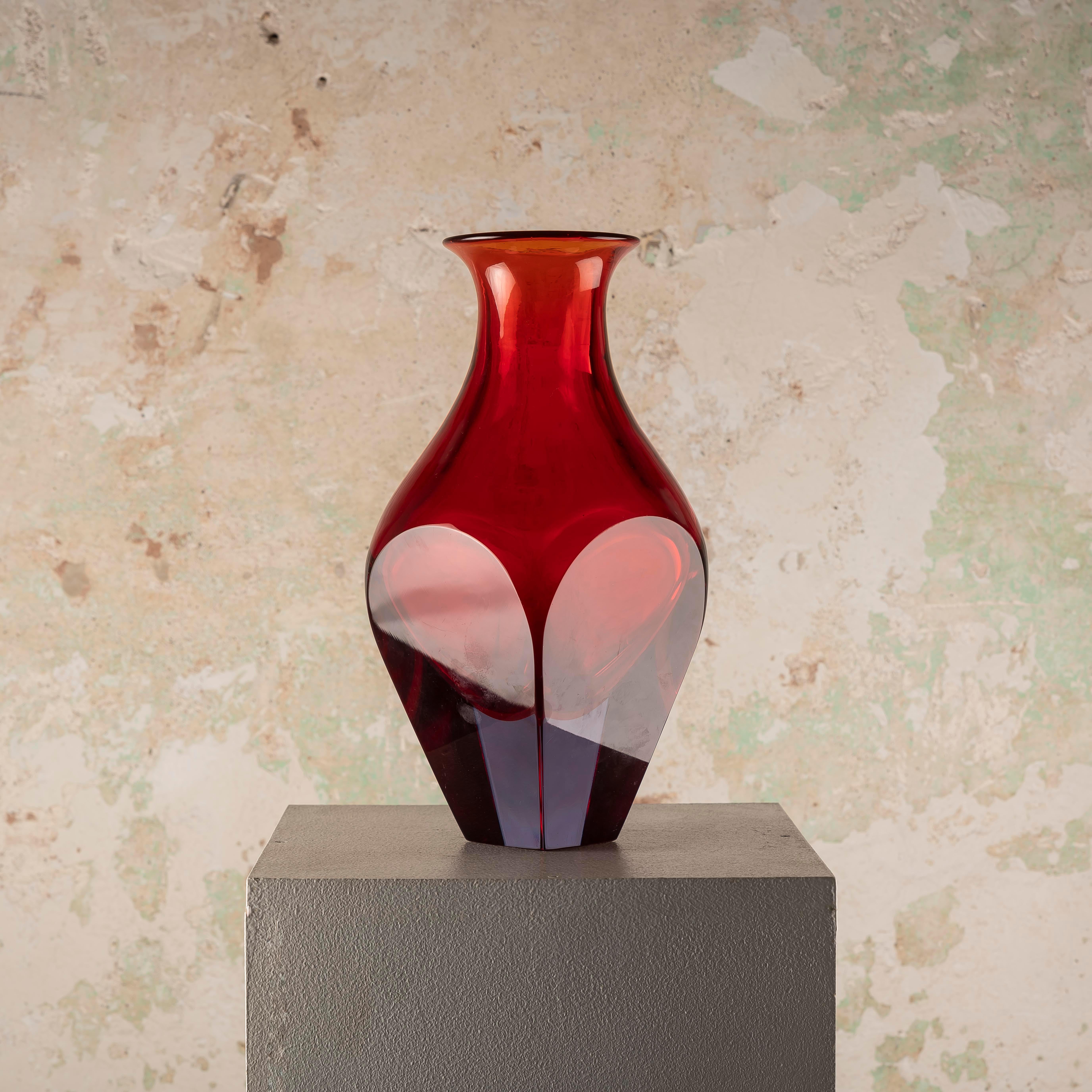 Vetro di Murano Magnifico vaso di Murano a sommerso di Seguso Vetri d'Arte in vendita