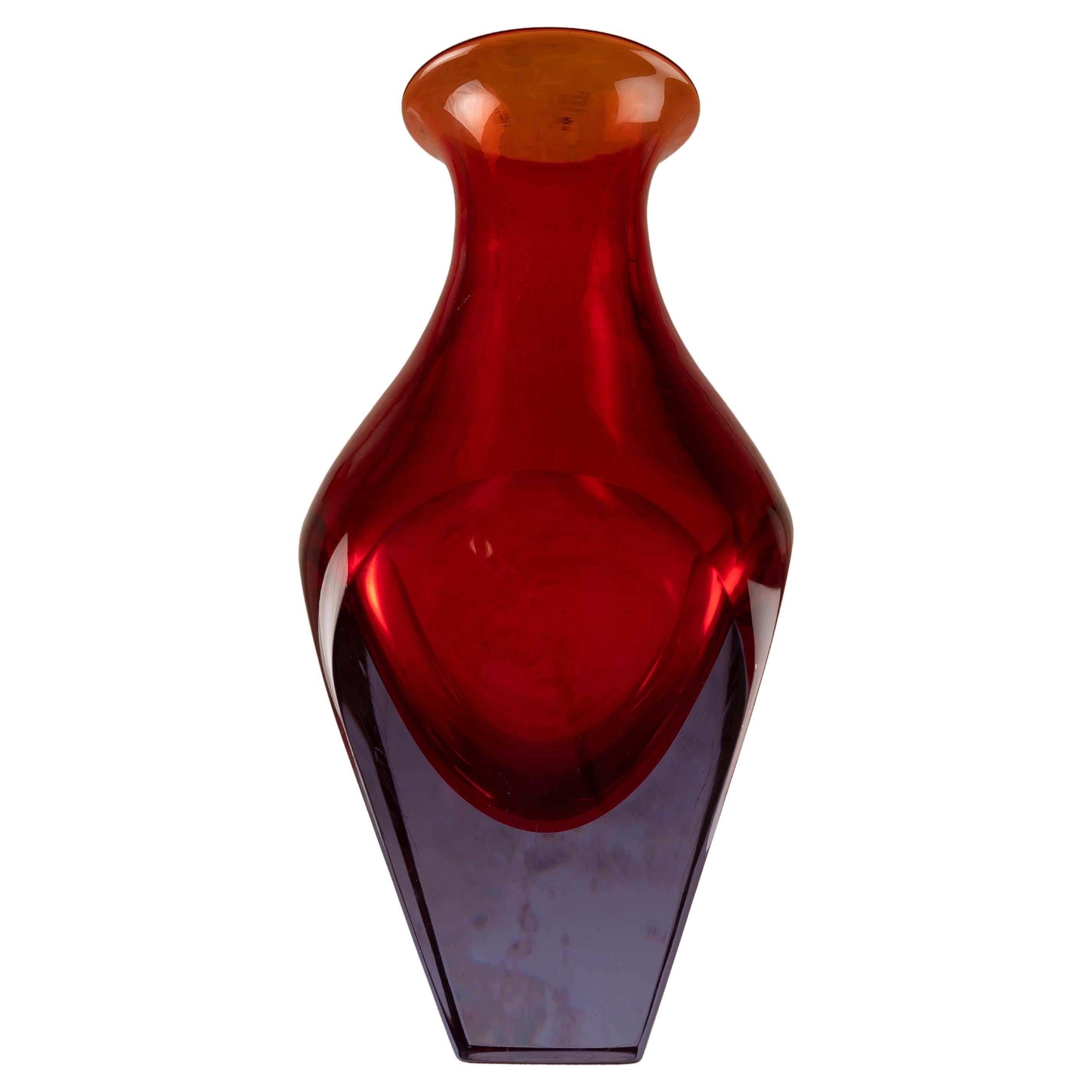 Magnificent sommerso murano vase by Seguso Vetri D'Arte