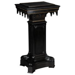Magnificent Standing Desk/Lectern/Pedestal circa1870/ Neo-Gothic, Black