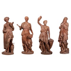 Magnificent Statues " The 4 Seasons " Terracotta Impruneta late 20th Century
