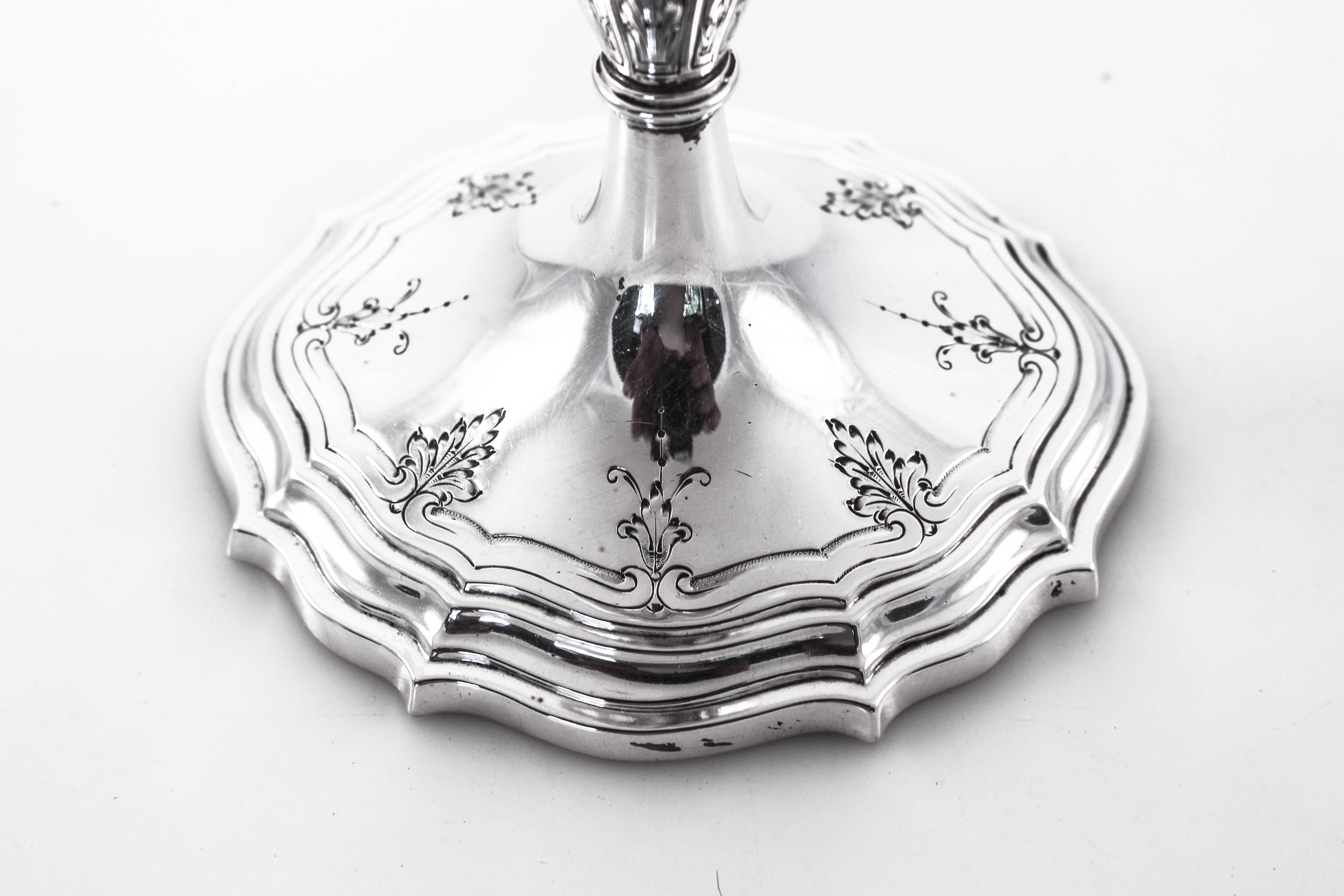 Début du 20ème siècle Magnifiques bougeoirs en argent sterling en vente