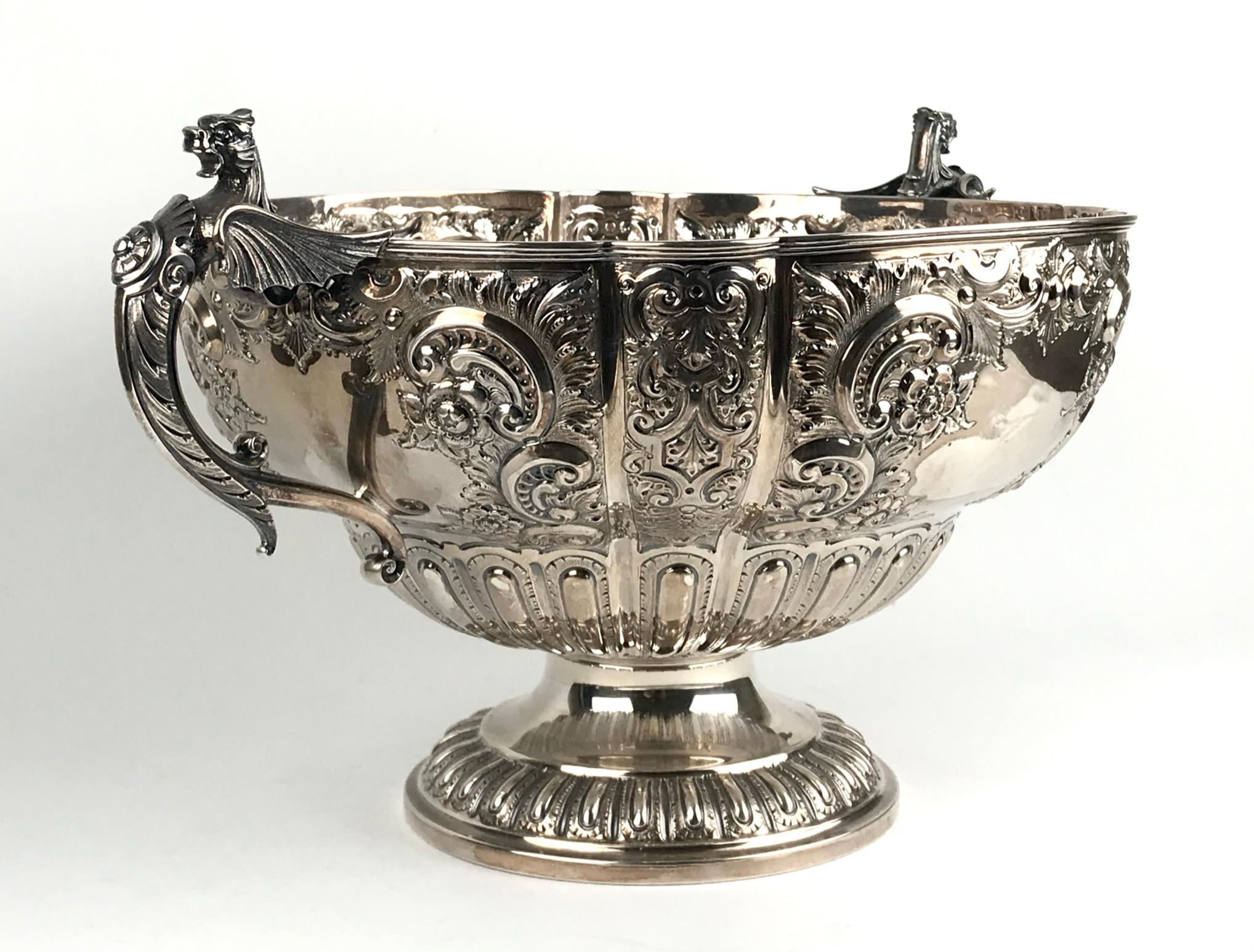 Magnificent Sterling Silver Wine Cooler Punch Bowl 1