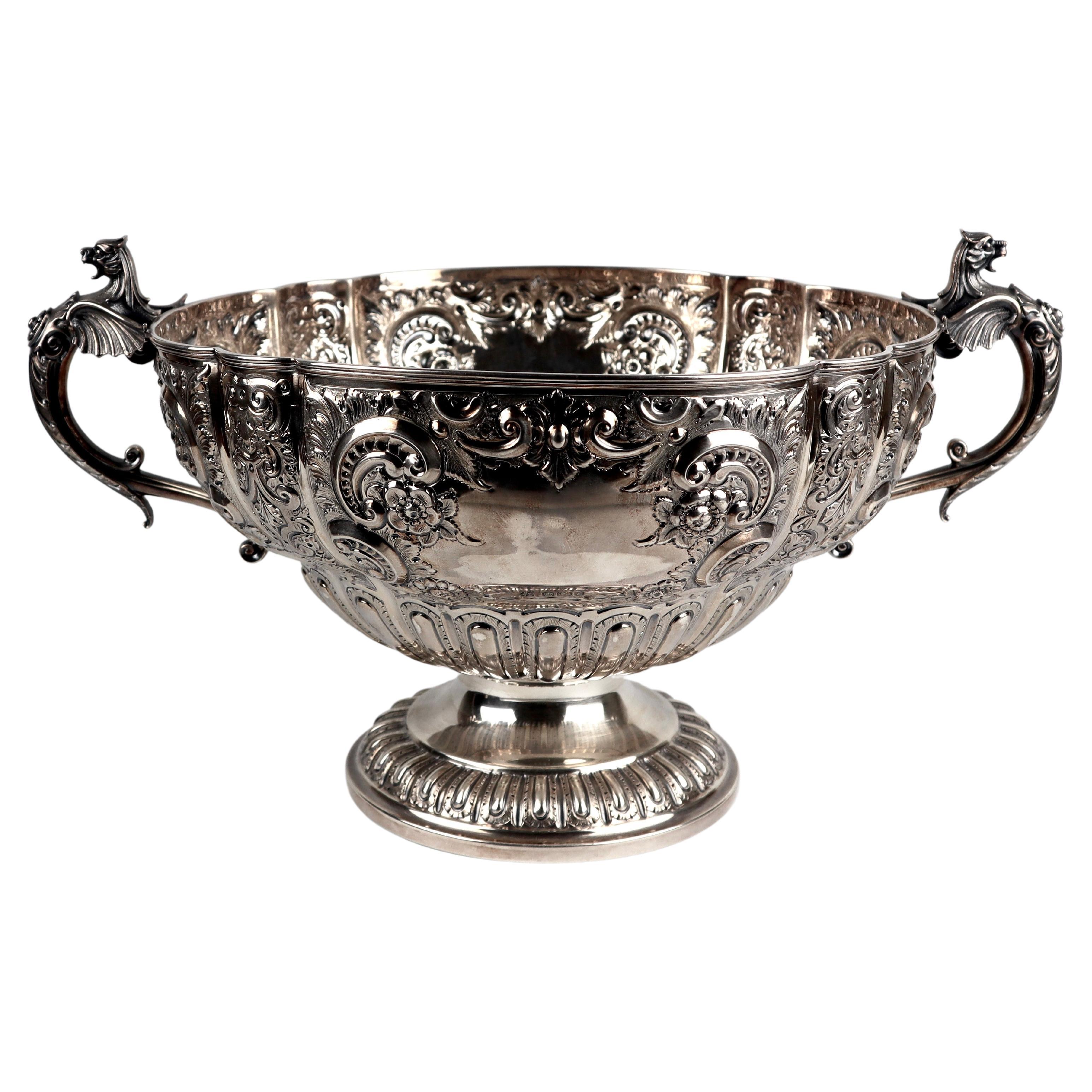 Magnificent Sterling Silver Wine Cooler Punch Bowl