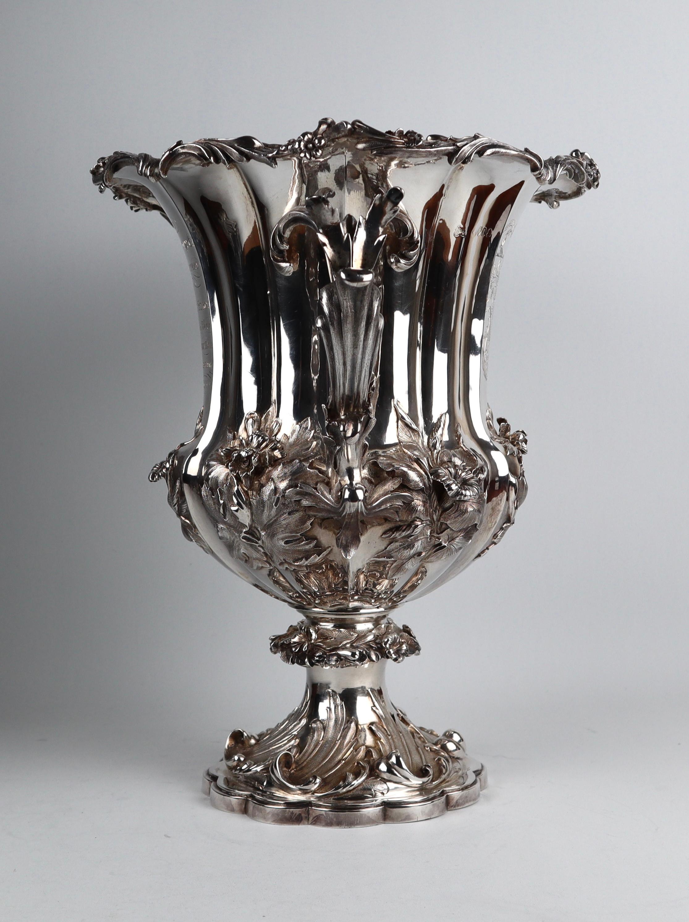 Magnificent Sterling Silver Wine Cooler Urn William IV London 1832 7