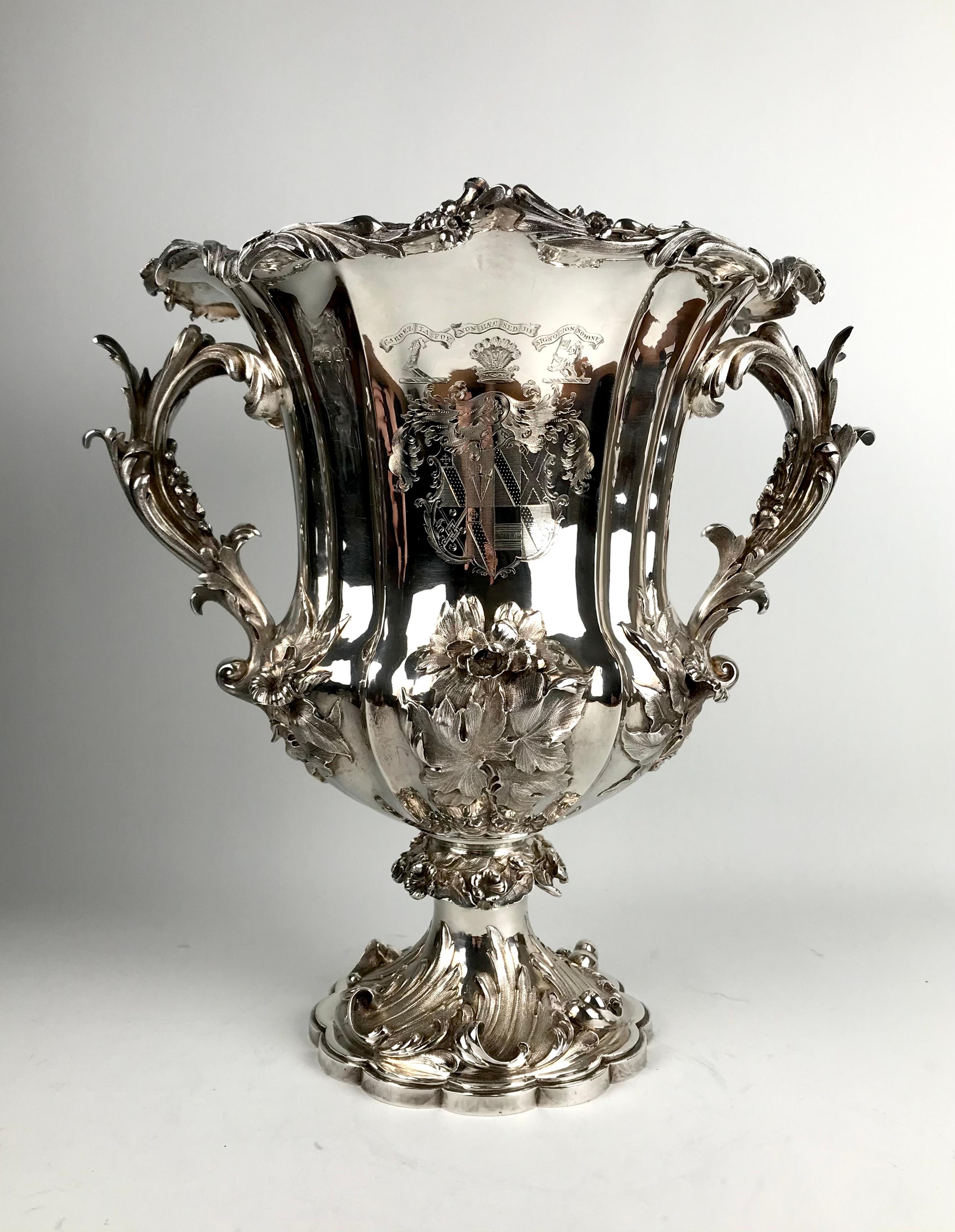 British Magnificent Sterling Silver Wine Cooler Urn William IV London 1832