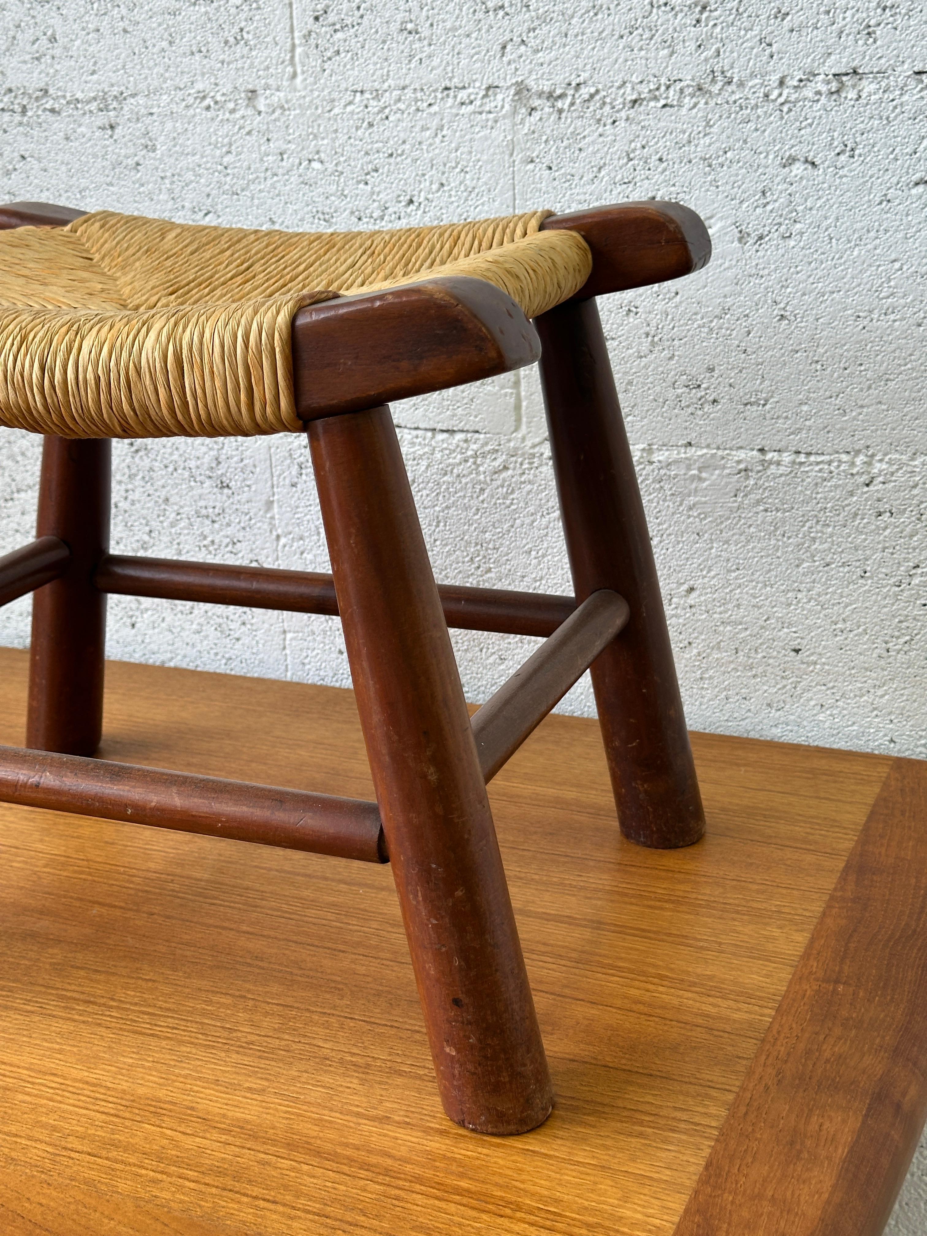 Swiss Magnificent stool (footrest) from the 50s. rustic brutalist For Sale