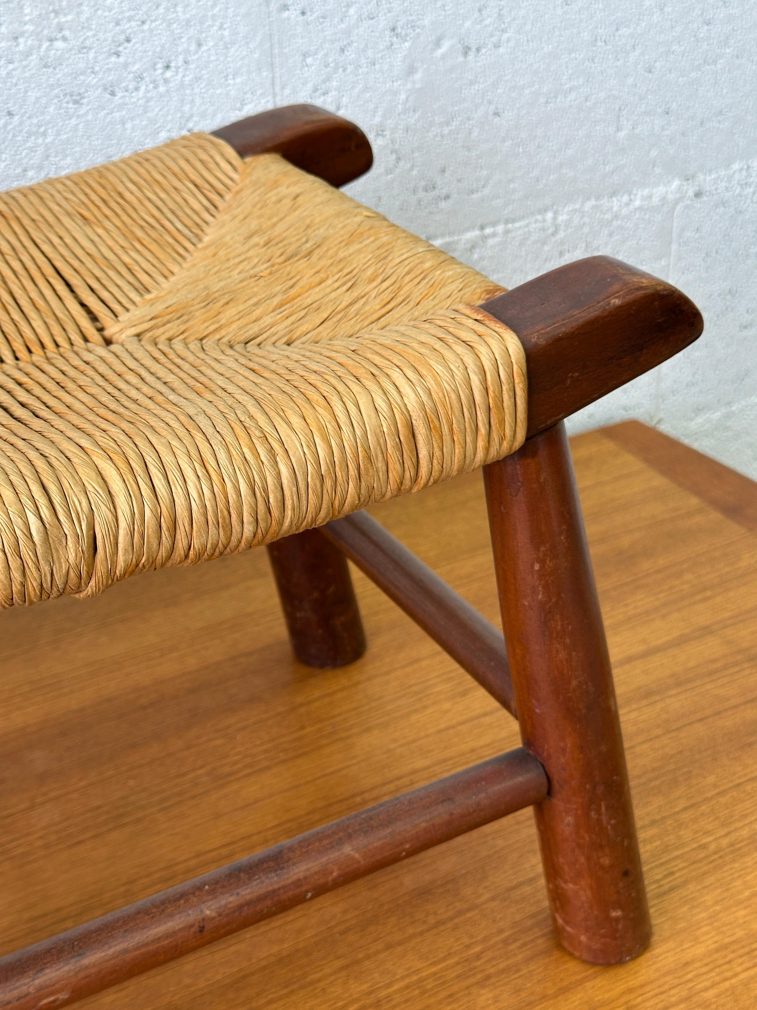 Magnificent stool (footrest) from the 50s. rustic brutalist For Sale 2