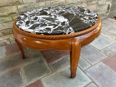 Magnificent Sue et Mare Marble Mahogany Coffee Table Art Deco