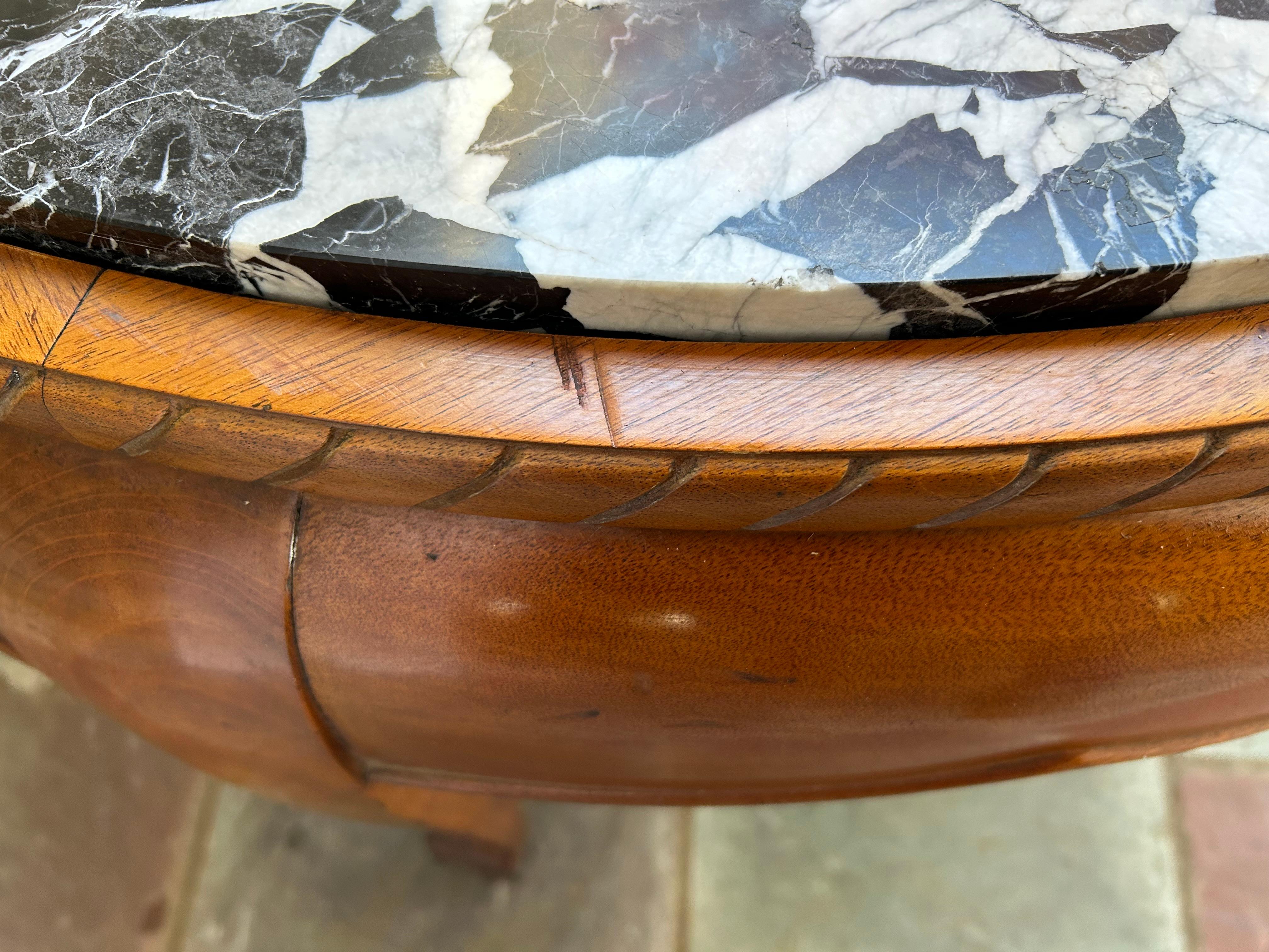 Magnifique table basse en acajou et marbre Sue et Mare Art Deco en vente 1