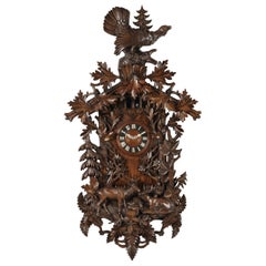 Antique Magnificent Swiss 19th century Black Forest Cuckoo Wall Clock