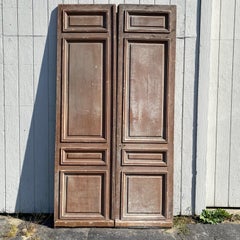 Magnificent Tall 9.5 Feet High French Faux Painted Carved Paneled Double Doors