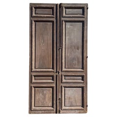Magnificent Tall 9.5 Feet High French Faux Painted Carved Paneled Double Doors